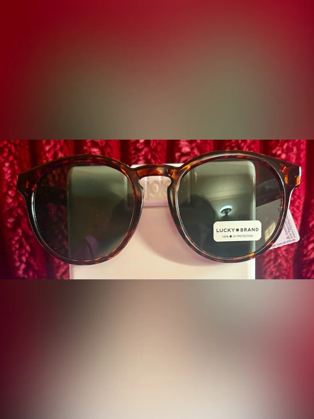 🕶️ Lucky Brand Tortoiseshell Round Sunglasses - Brown Frame, Dark Lenses